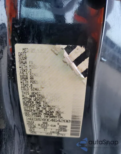 2003 Nissan Frontier King Cab Xe from USA, damaged, VIN 1N6ED26Y03C464280